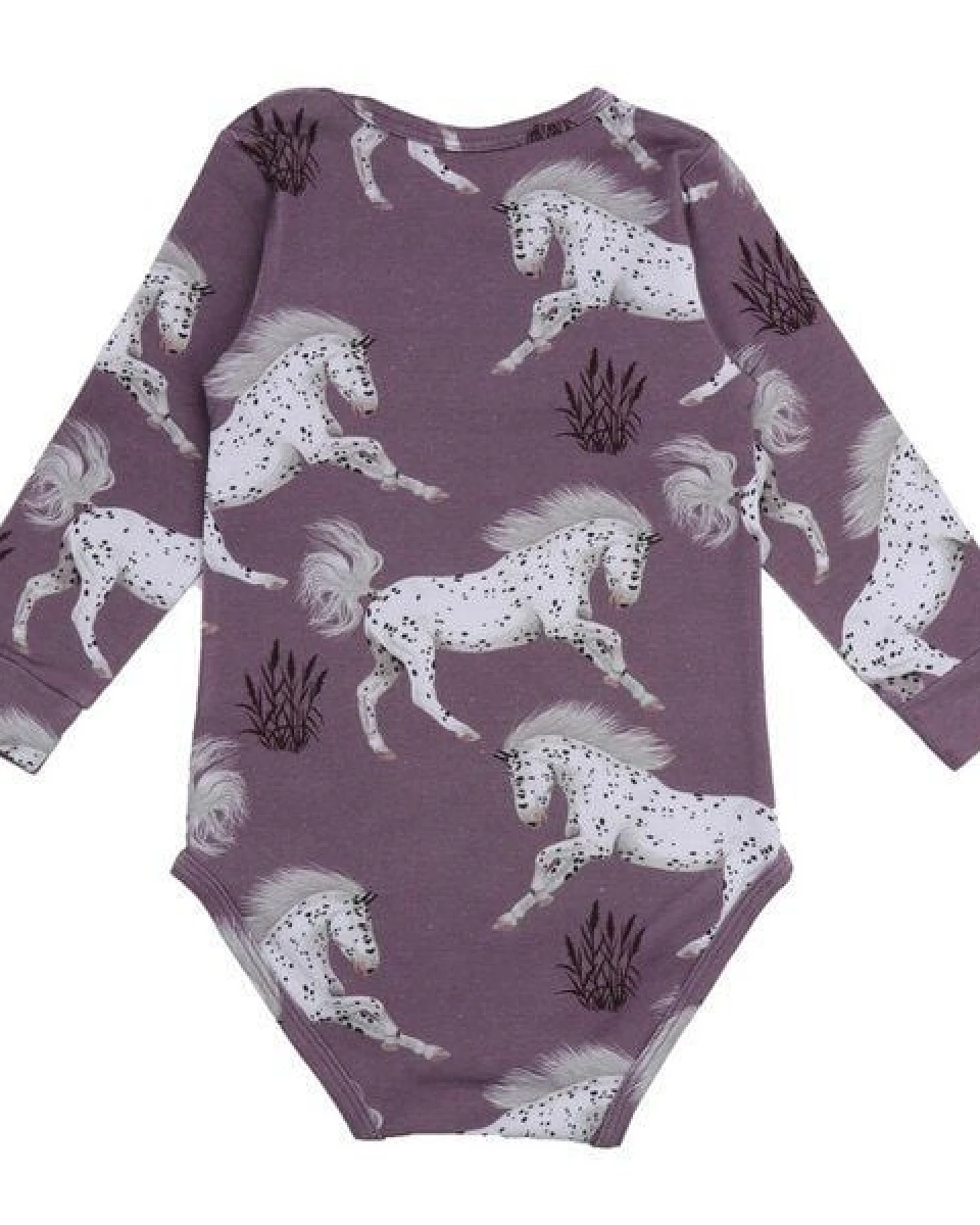 Langarm Body Baby Bio Baumwolle Lila Schimmel-Motiv - Walkiddy – Ansicht 3