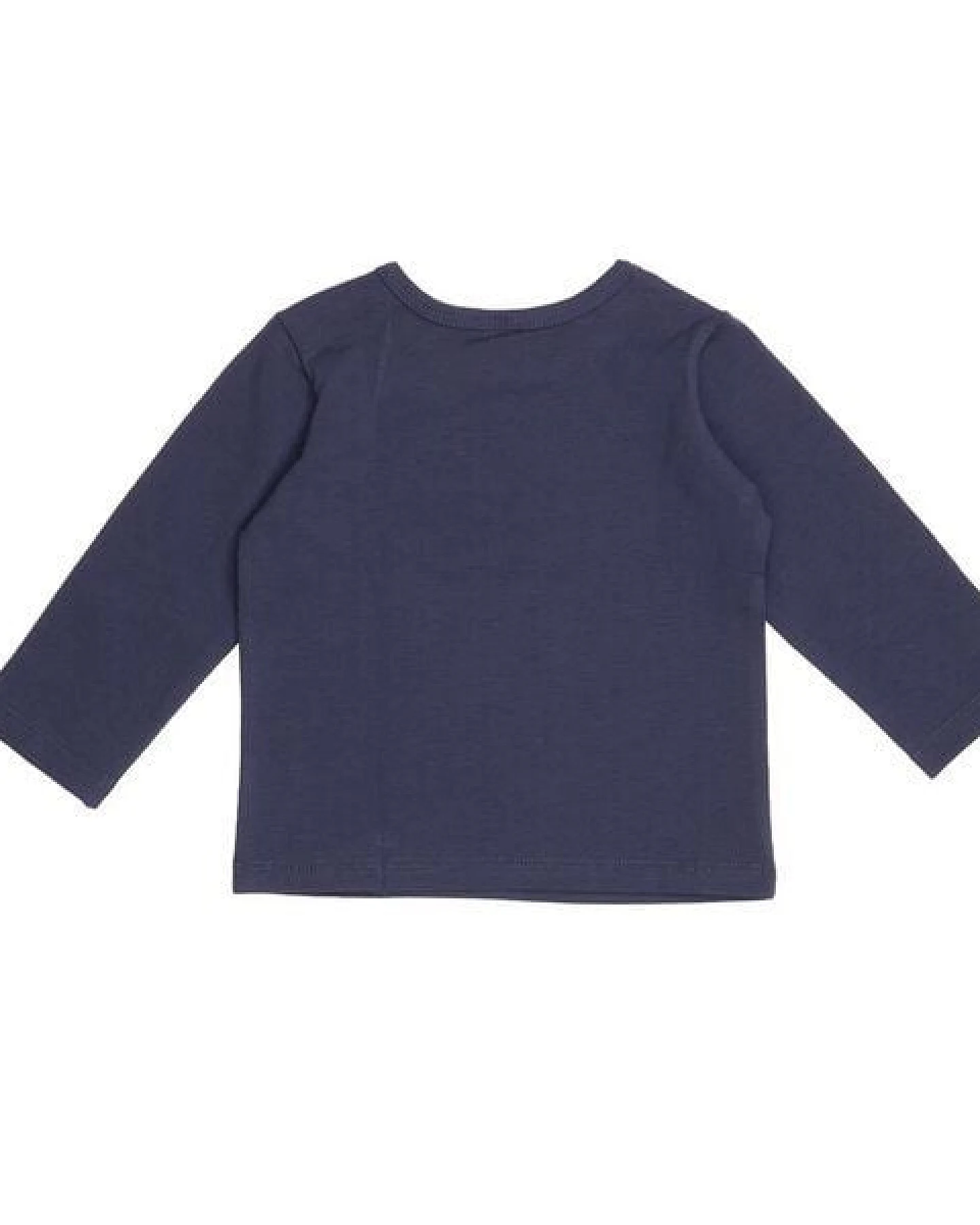 Baby Langarmshirt GOTS zertifiziert, 95% Bio-Baumwolle, dunkelblau, weich & elastisch, Frontmotiv – Walkiddy – Ansicht 3