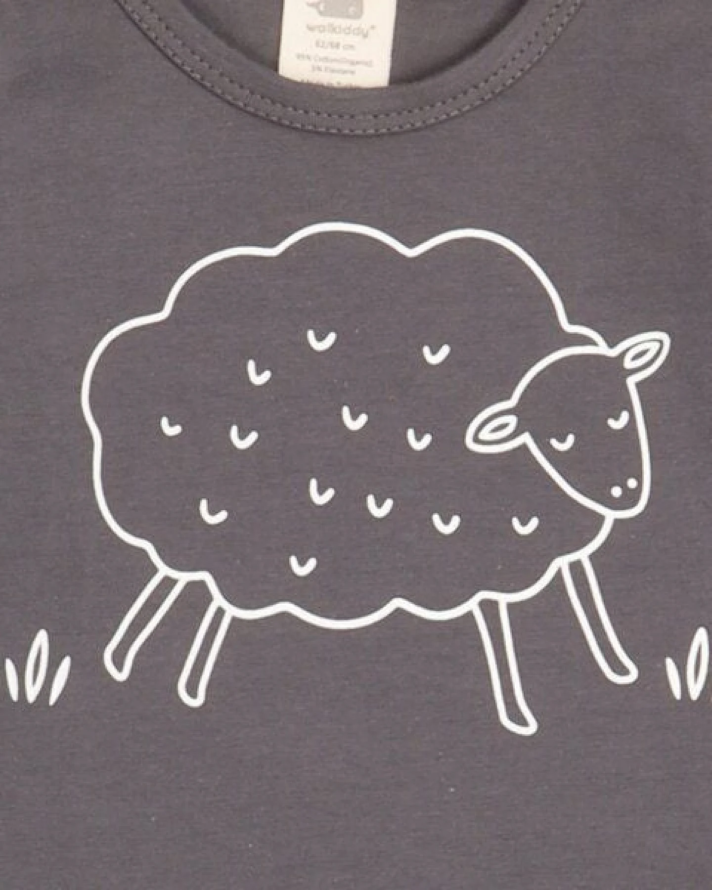 Kinder Langarmshirt GOTS zertifiziert, 95% Bio-Baumwolle, grau, Igel-Motiv, weich & elastisch – Walkiddy – Ansicht 4