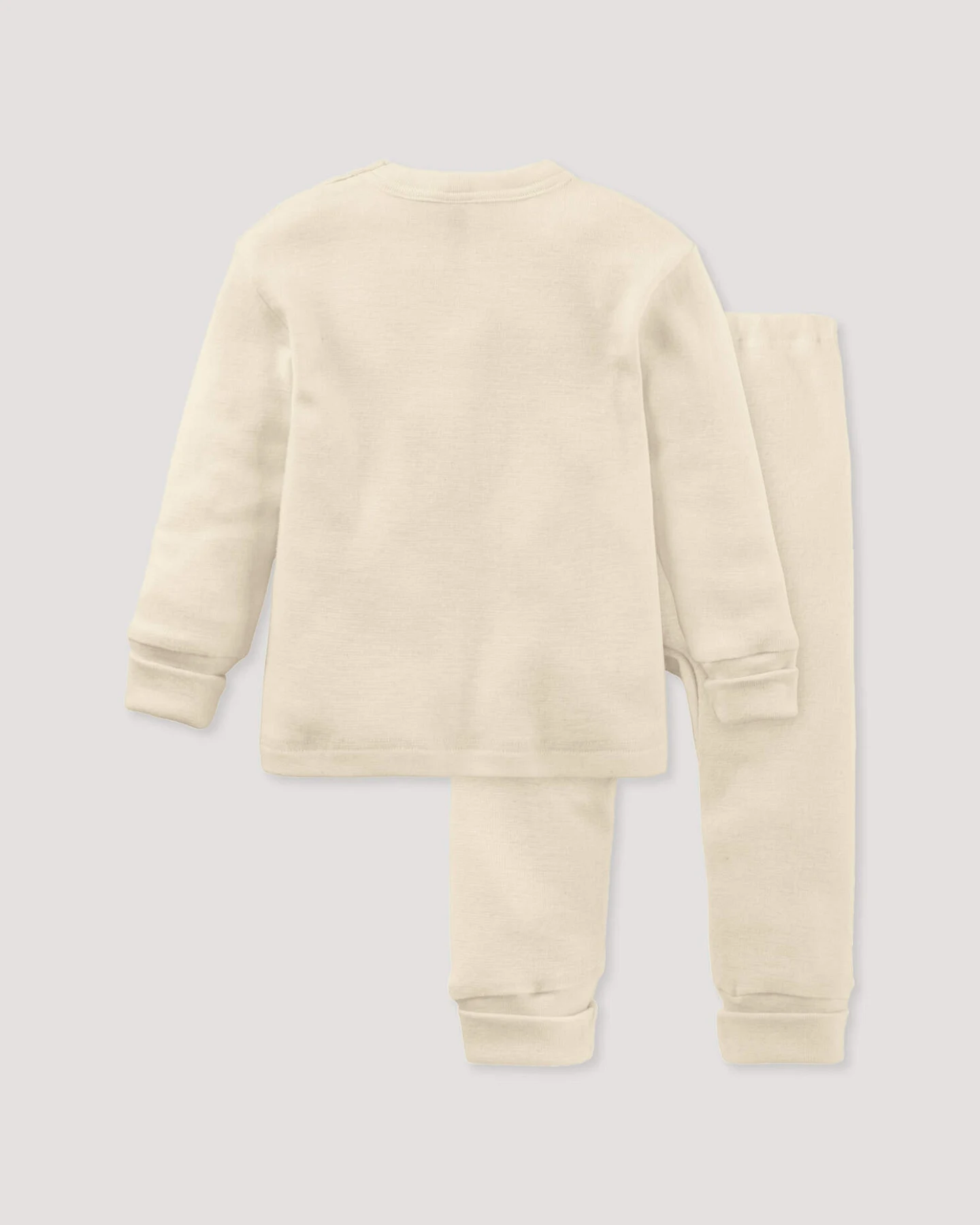 hessnatur Baby Pyjama aus Bio-Baumwolle mit Bio-Merinowolle und Seide - natur - Größe 98/104 – Ansicht 3