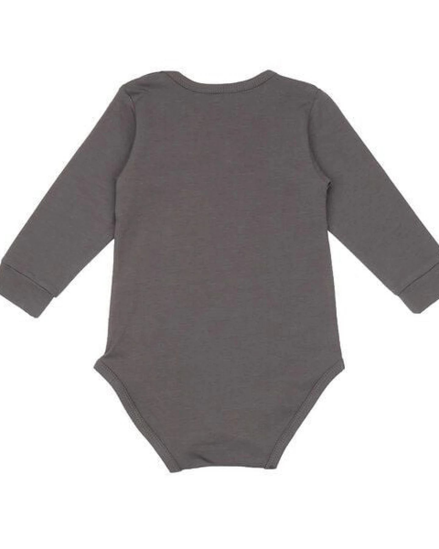 Baby Langarmbody GOTS-zertifiziert aus Bio-Baumwolle, grau mit Tiermotiv, weicher Jersey, Druckknöpfe im Schritt – Walkiddy – Ansicht 3