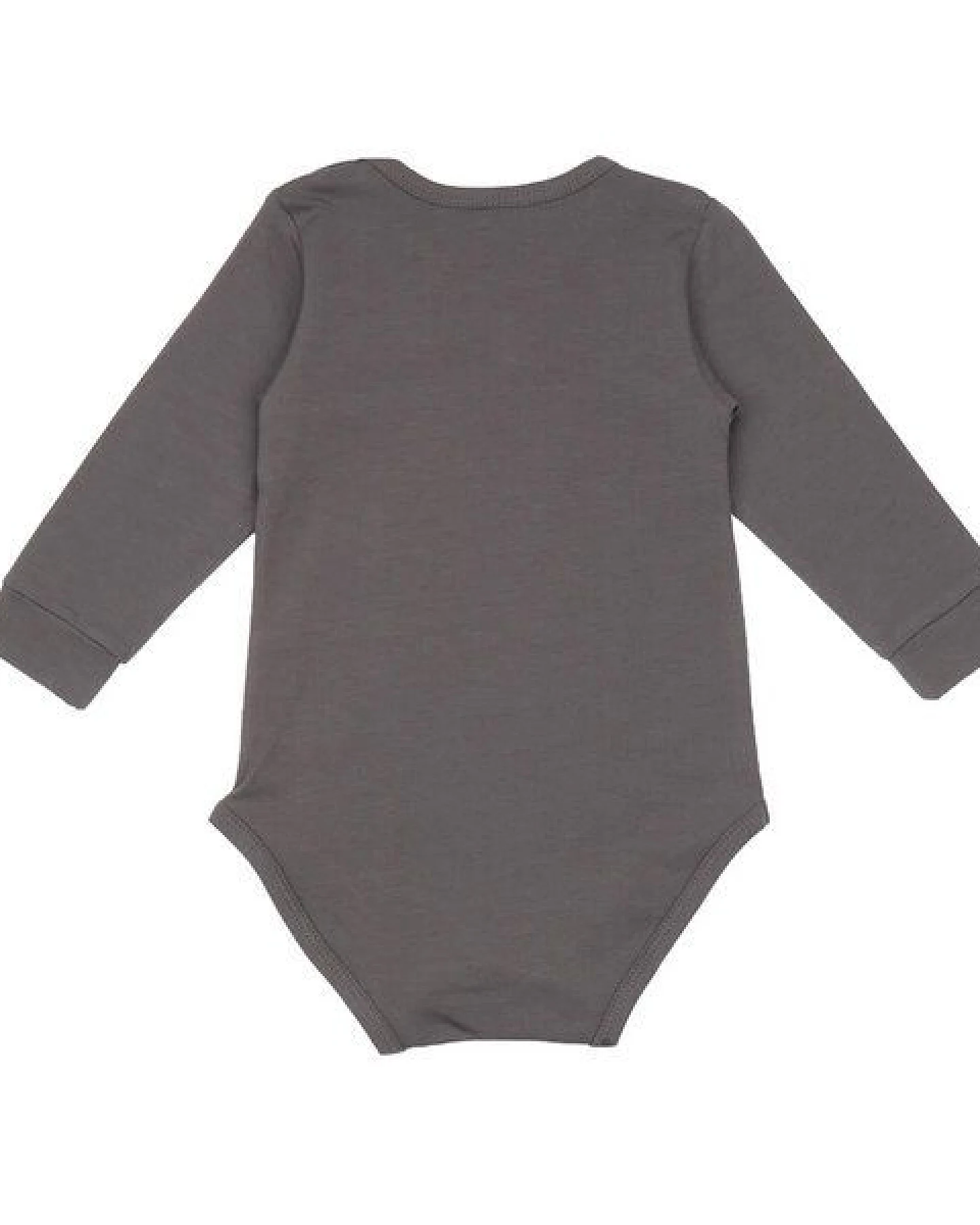 Baby Langarmbody GOTS-zertifiziert aus Bio-Baumwolle, grau mit Tiermotiv, weicher Jersey, Druckknöpfe im Schritt – Walkiddy – Ansicht 3