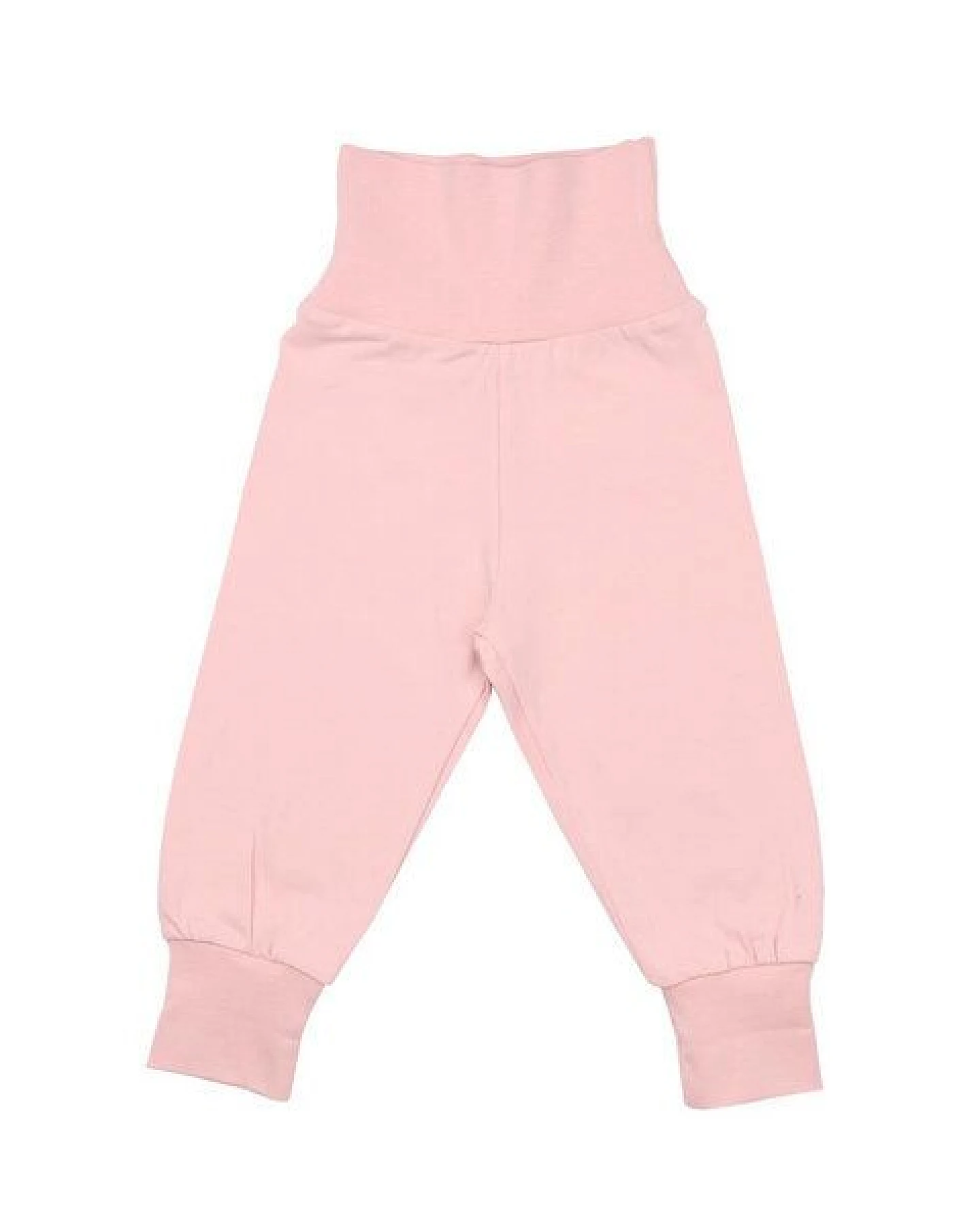 Baby Krabbelhose GOTS-zertifiziert aus Bio-Baumwolle, rosa mit hohem Komfortbund & Rippbündchen – Walkiddy, weich, elastisch & krabbelgeeignet – Ansicht 2