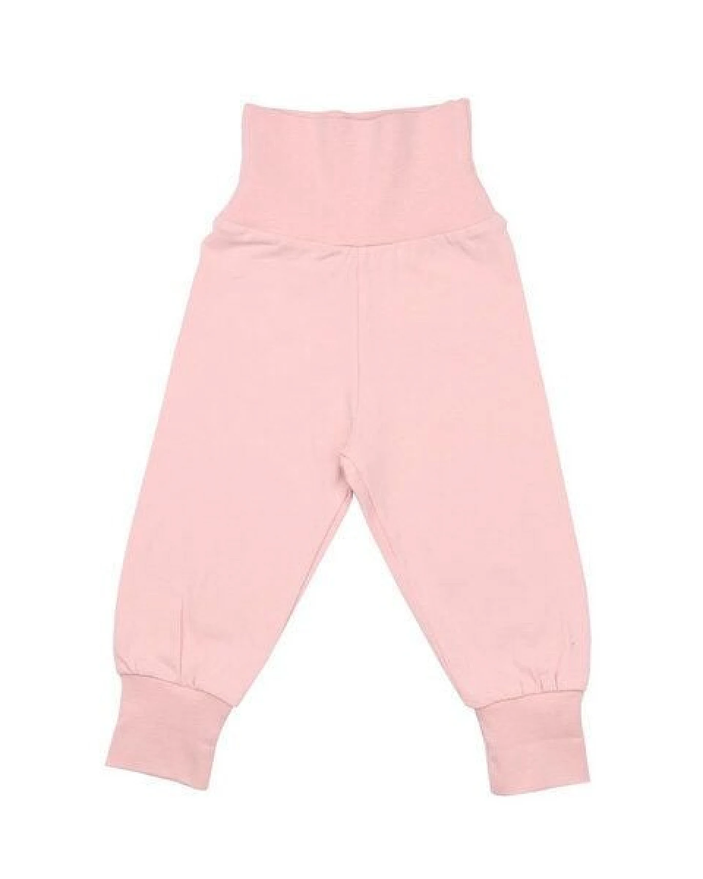 Baby Krabbelhose GOTS-zertifiziert aus Bio-Baumwolle, rosa mit hohem Komfortbund & Rippbündchen – Walkiddy, weich, elastisch & krabbelgeeignet – Ansicht 2