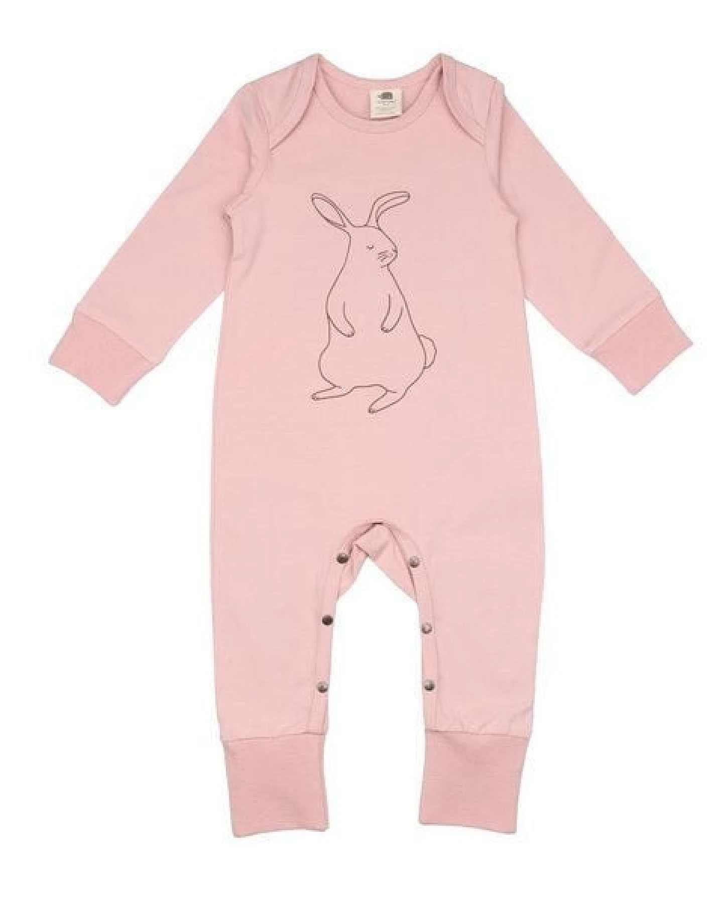 Baby Strampler GOTS-zertifiziert aus Bio-Baumwolle, rosa, langarm mit Füßen – Walkiddy, weich & hautfreundlich – Ansicht 2