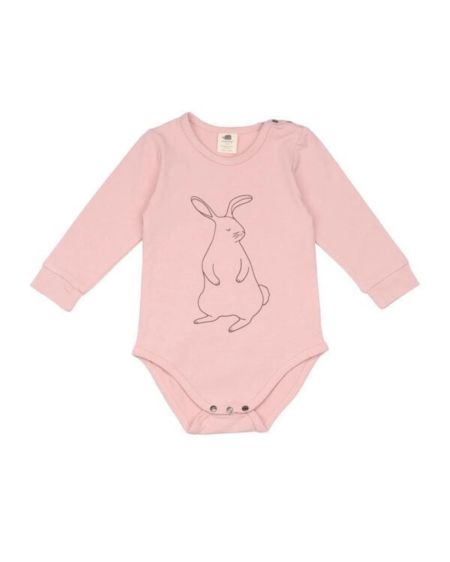 Langarmbody Bio-Baumwolle elastisch – Walkiddy, einfarbig Rosa – Ansicht 2