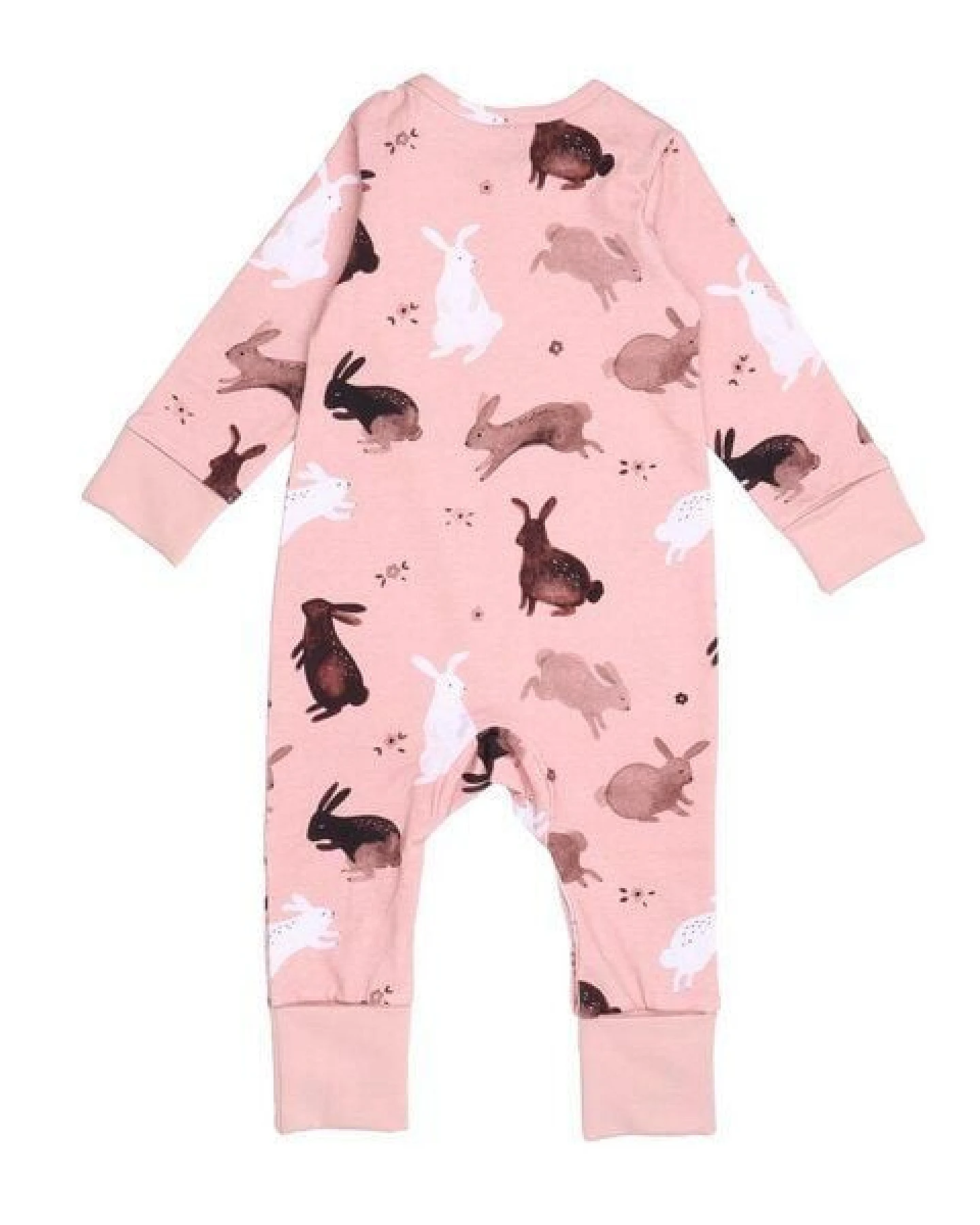 Baby Strampler Rosa GOTS-zertifiziert aus Bio-Baumwolle, langarm mit Füßen – Walkiddy, weich, hautfreundlich & pflegeleicht – Ansicht 3