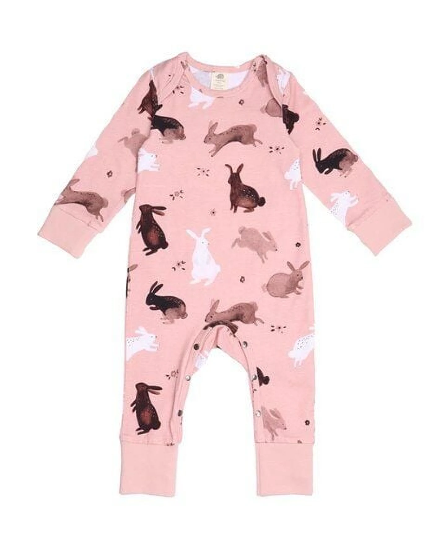 Baby Strampler Rosa GOTS-zertifiziert aus Bio-Baumwolle, langarm mit Füßen – Walkiddy, weich, hautfreundlich & pflegeleicht – Ansicht 2