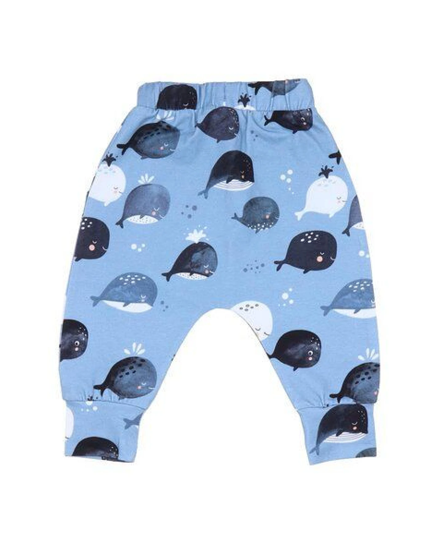 Kinder Jogginghose Bio-Baumwolle Blau mit Walen – bequeme Sweatpants von Walkiddy für Alltag & Kita – nachhaltige, hautfreundliche & langlebige Qualität von Walkiddy – Ansicht 3