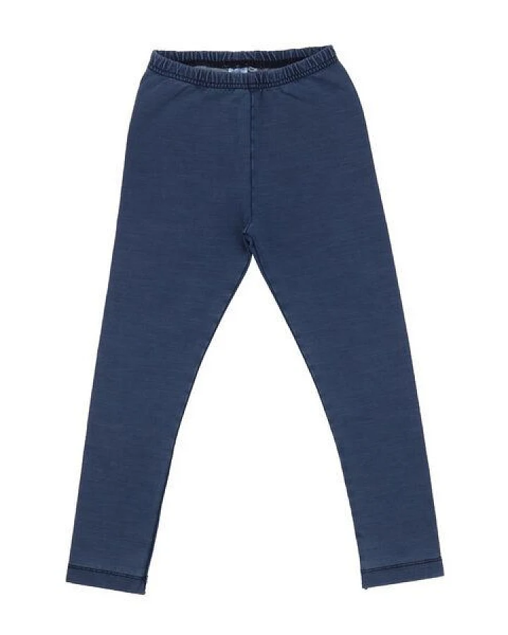 Kinder Leggings Jeans-Optik GOTS zertifiziert, Bio-Baumwolle, dunkelblau, elastisch & bequem – Walkiddy