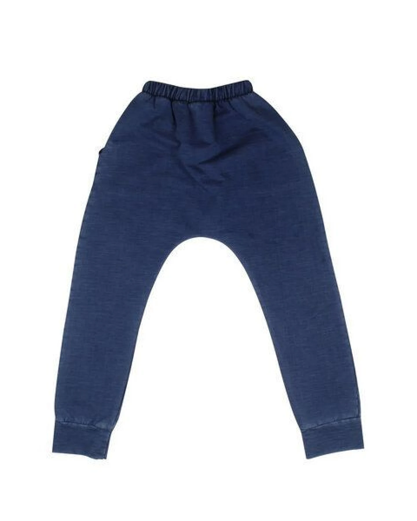 Kinder Jogger GOTS zertifiziert, dunkelblau, Denim-Jersey, Kordelbund, weich & bequem – Walkiddy – Ansicht 3