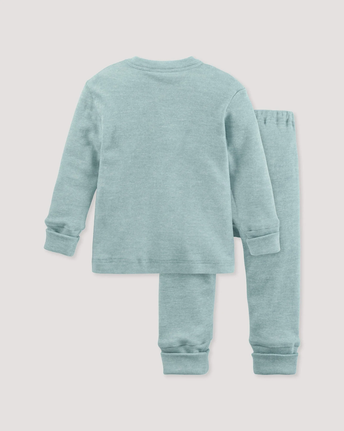 hessnatur Baby Pyjama aus Bio-Baumwolle mit Bio-Merinowolle und Seide - grün - Größe 98/104 – Ansicht 2
