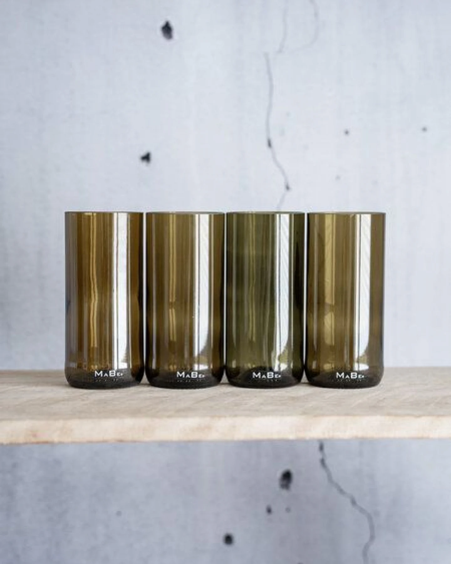 MaBe Glas handgefertigt aus leergetrunkenen Weinflaschen - 400ml - clean & wertig – Ansicht 2