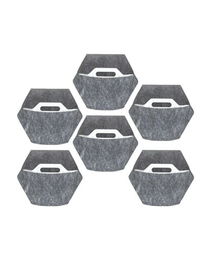 CitySens 6er-Pack Wand-Blumentopf mit Textilbezug