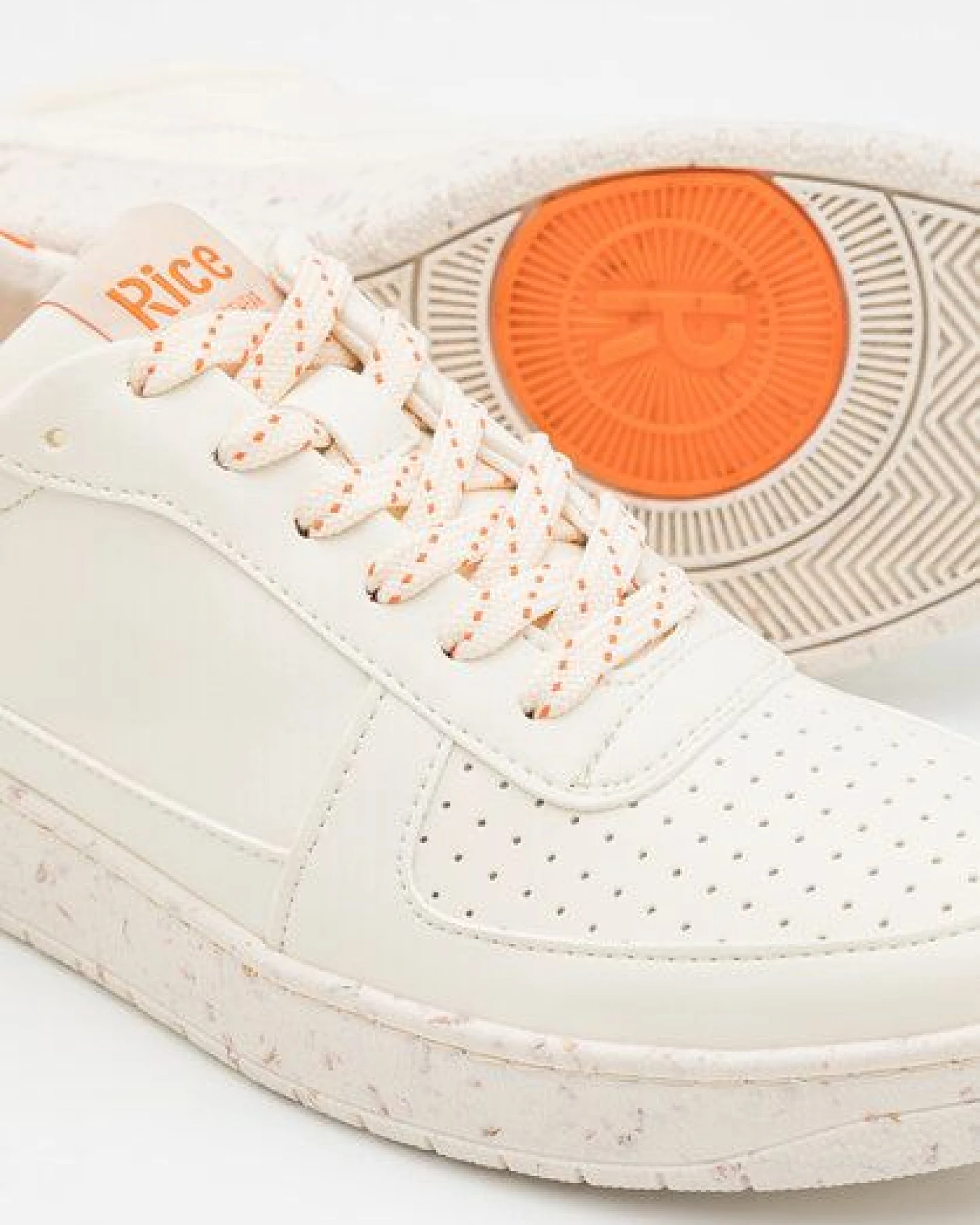 RICE Sneaker Vegan - OPEN21 Ecru / Orange – Ansicht 3