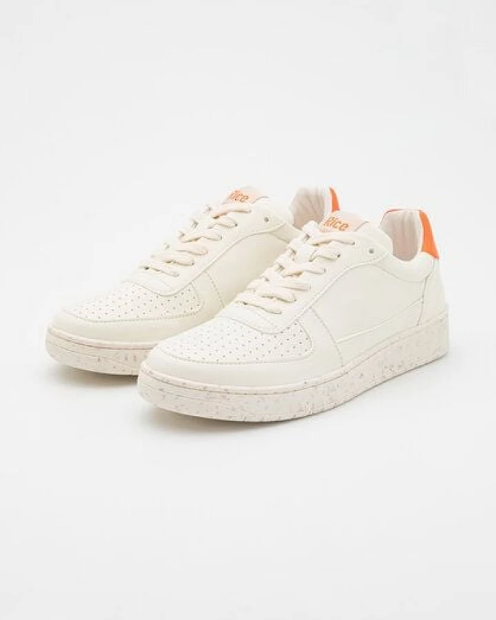 RICE Sneaker Vegan - OPEN21 Ecru / Orange