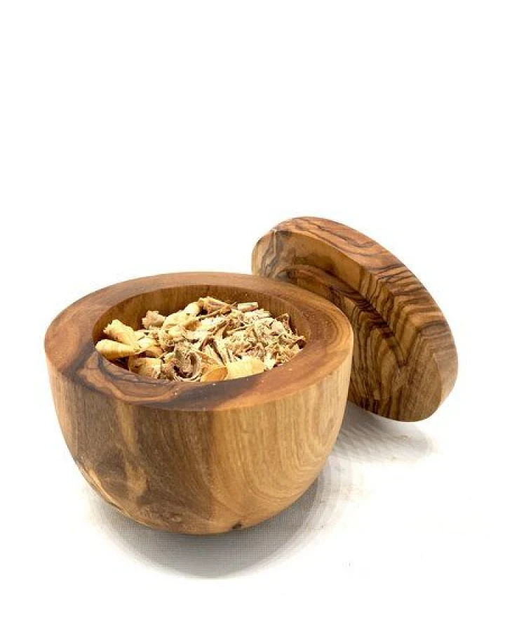 Olivenholz erleben Duft-Dose aus Olivenholz mit Deckel