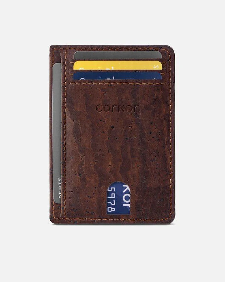 corkor Karten-Portemonnaie aus Kork mit Sichtfenster - RFID Safe