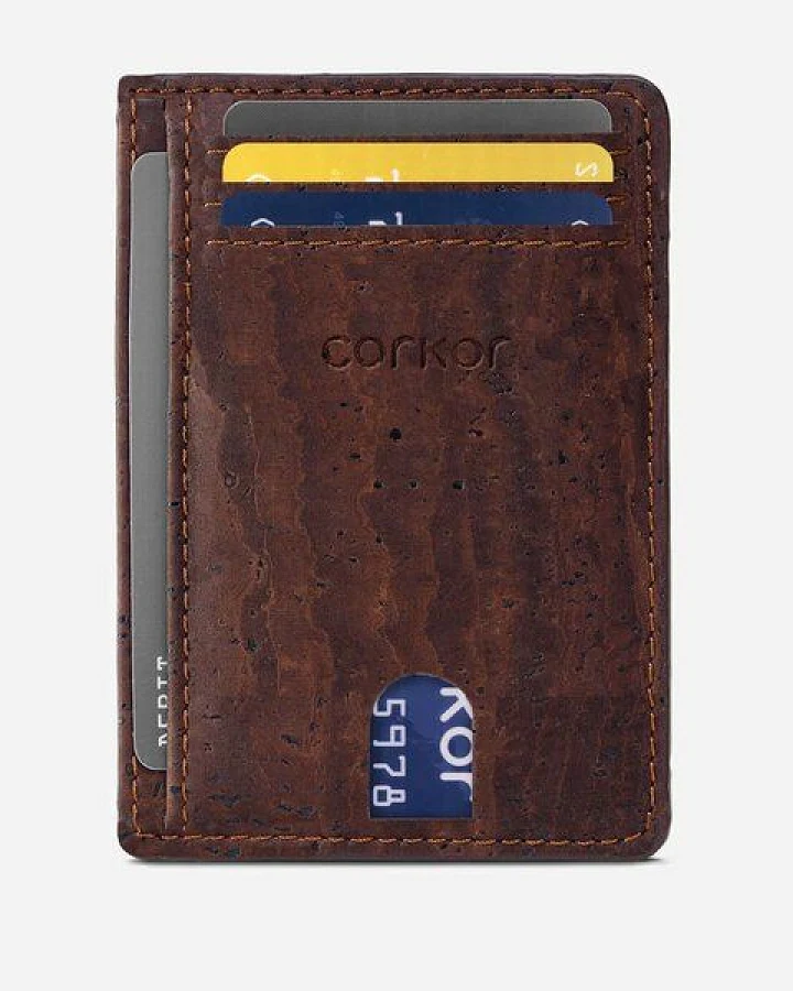 corkor Karten-Portemonnaie aus Kork mit Sichtfenster - RFID Safe