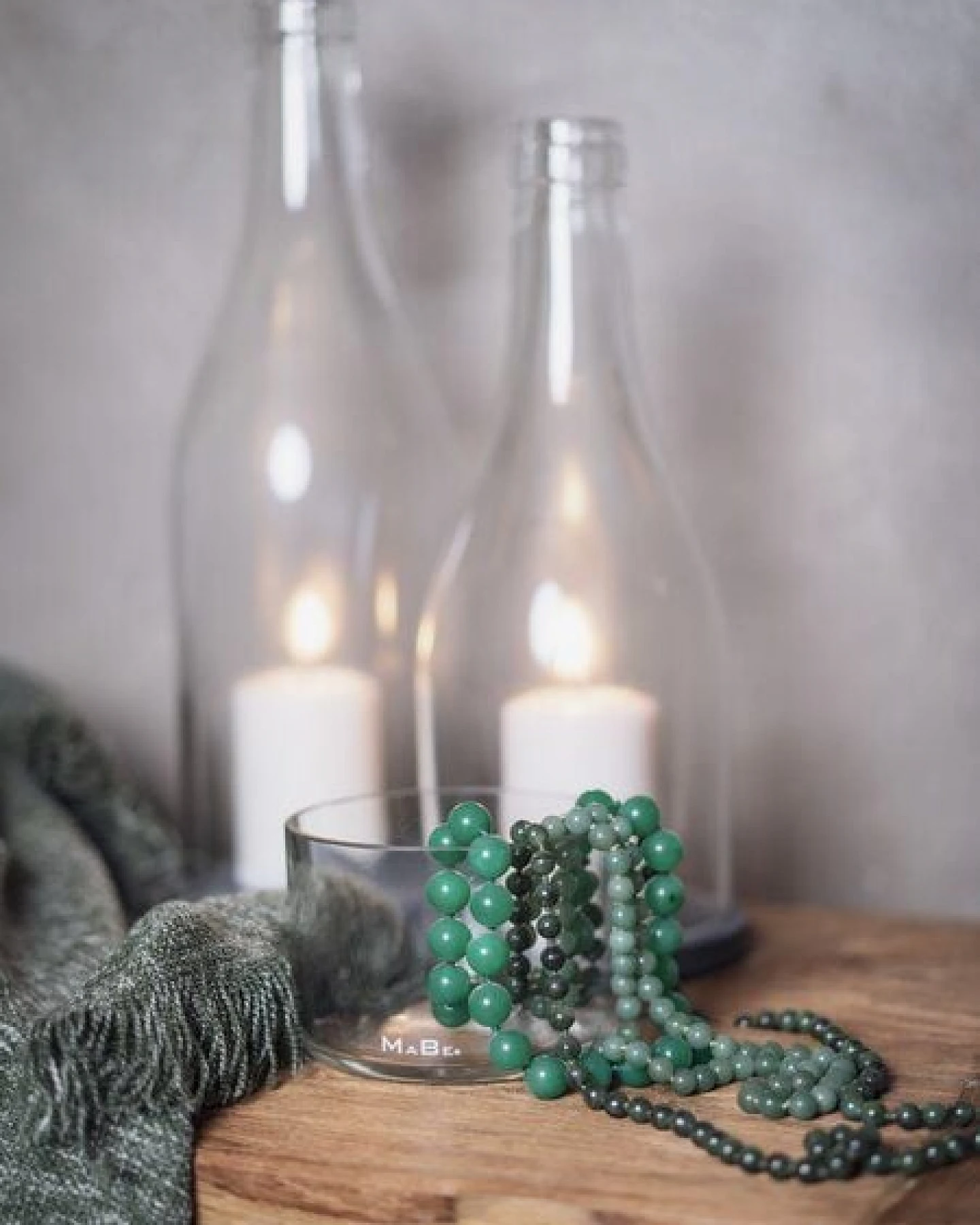 MaBe Windlicht - Klassik - puristisch - Upcycling aus der Big Bottle Weinbrand Flasche – Ansicht 4