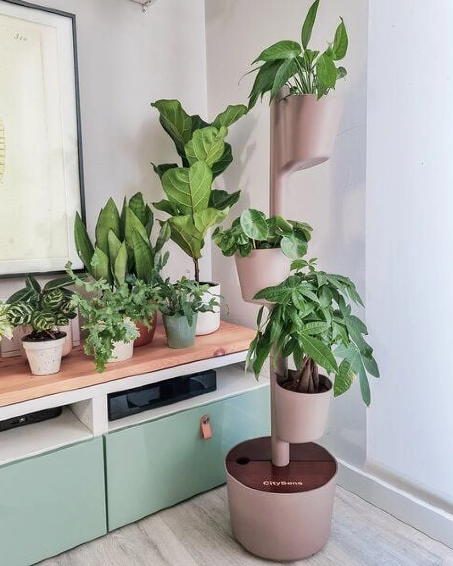 CitySens Vertikaler Blumentopf mit manueller Bewässerung; 3 Blumentöpfe – Ansicht 4