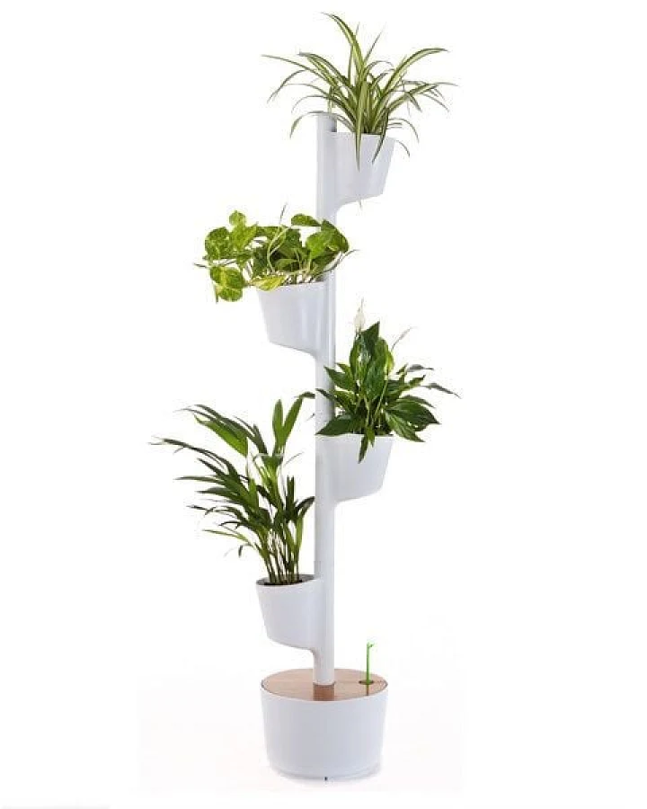 CitySens Vertikaler Blumentopf mit manueller Bewässerung; 4 Blumentöpfe