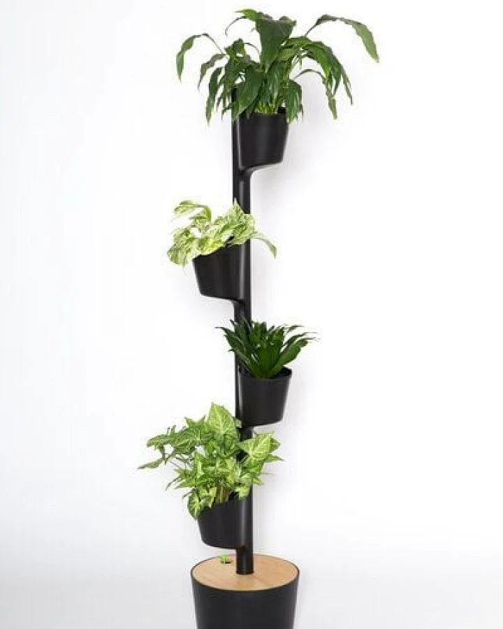CitySens Vertikaler Blumentopf mit manueller Bewässerung; 4 Blumentöpfe