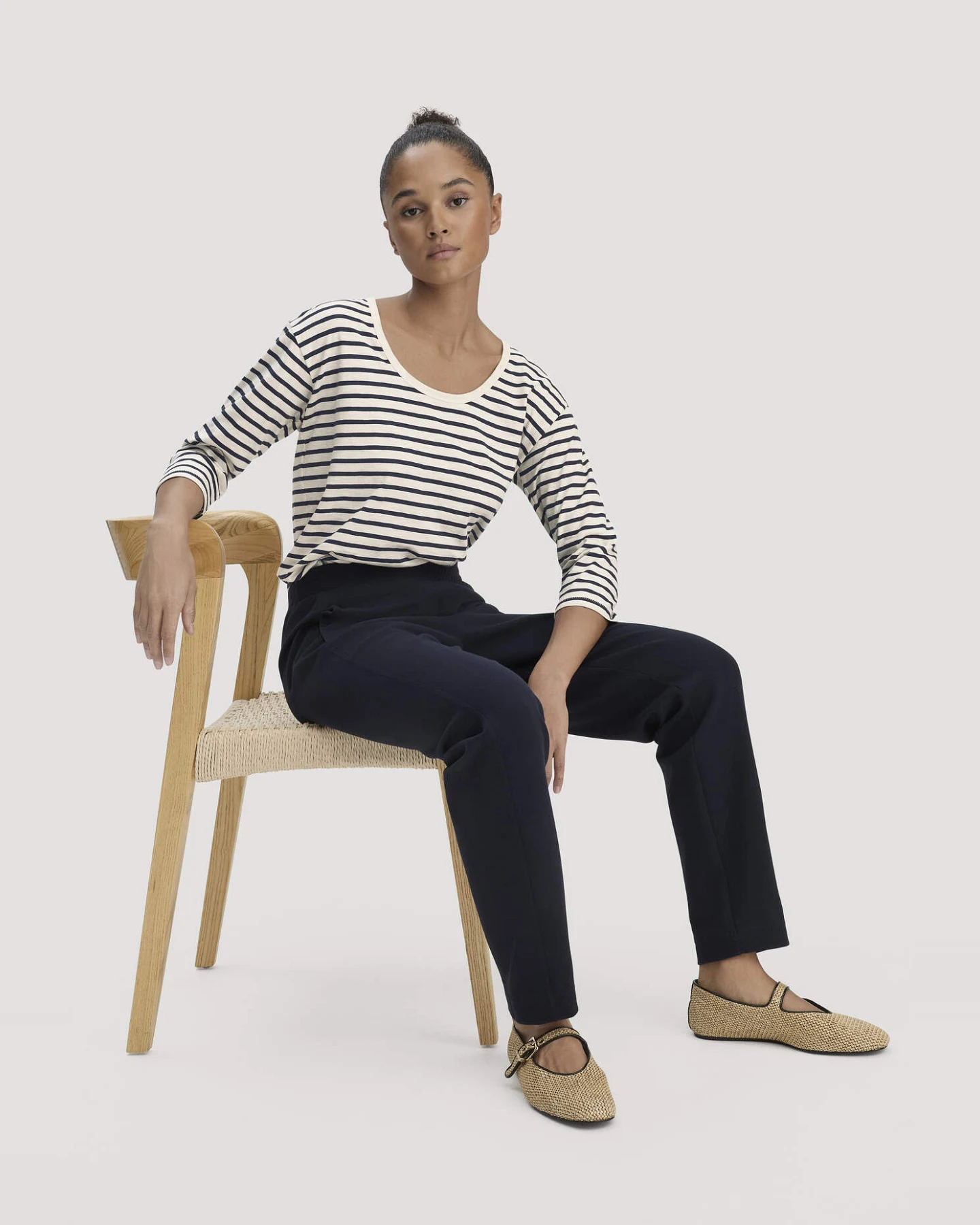 hessnatur Damen Jersey Hose Regular aus Bio-Baumwolle - blau - Größe 40 – Ansicht 4