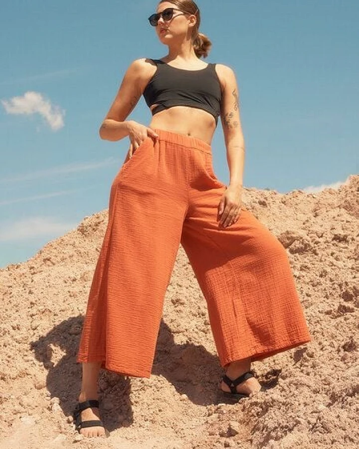 bleed Sheersugger Hose Orange-Braun