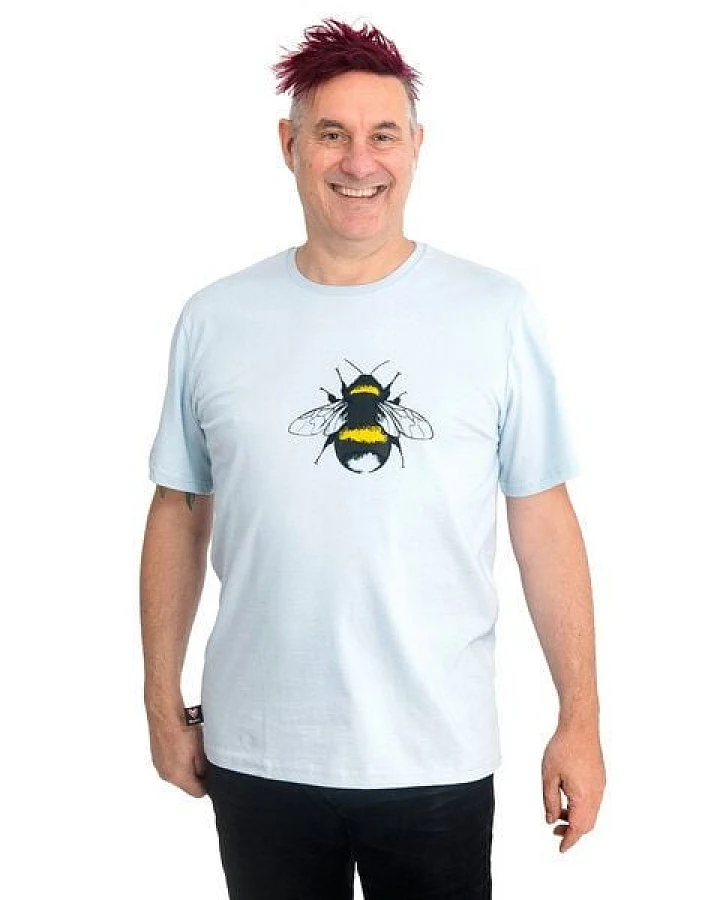 Hirschkind Fair-Trade-Männershirt "Erdhummel" - Made in Kenia - hellgrau