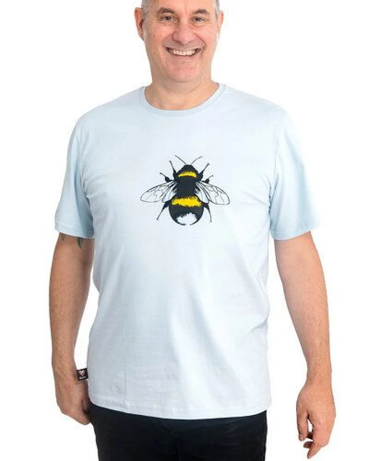 Hirschkind Fair-Trade-Männershirt "Erdhummel" - Made in Kenia - hellgrau