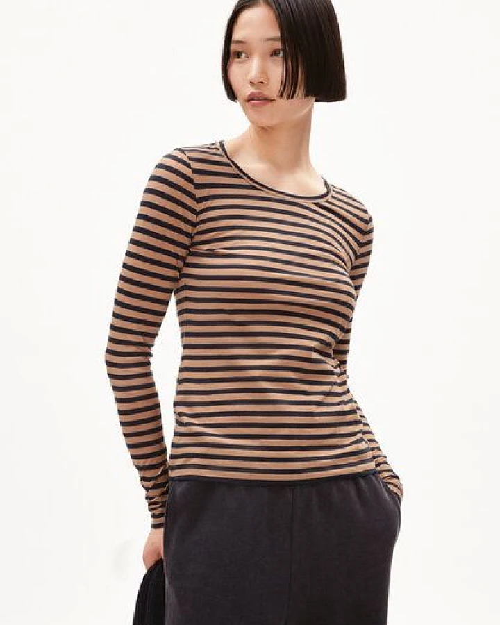 ARMEDANGELS ENRICCAA STRIPES Damen Longsleeve Slim Fit aus Bio-Baumwolle