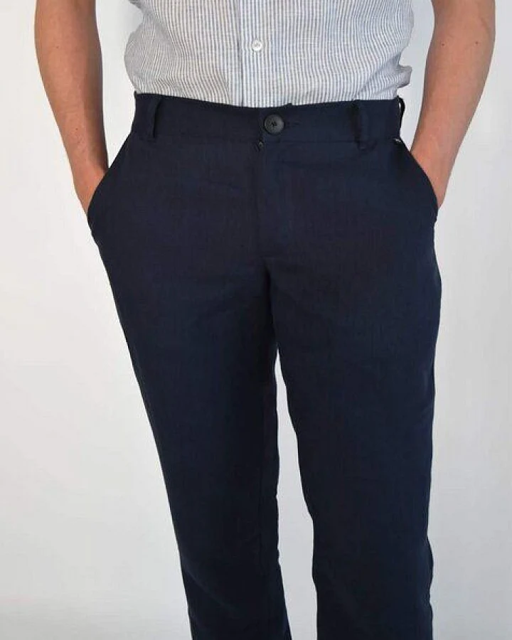 Aatise Herren Leinenhose im Chino-Stil aus 100% Leinen Zhineau