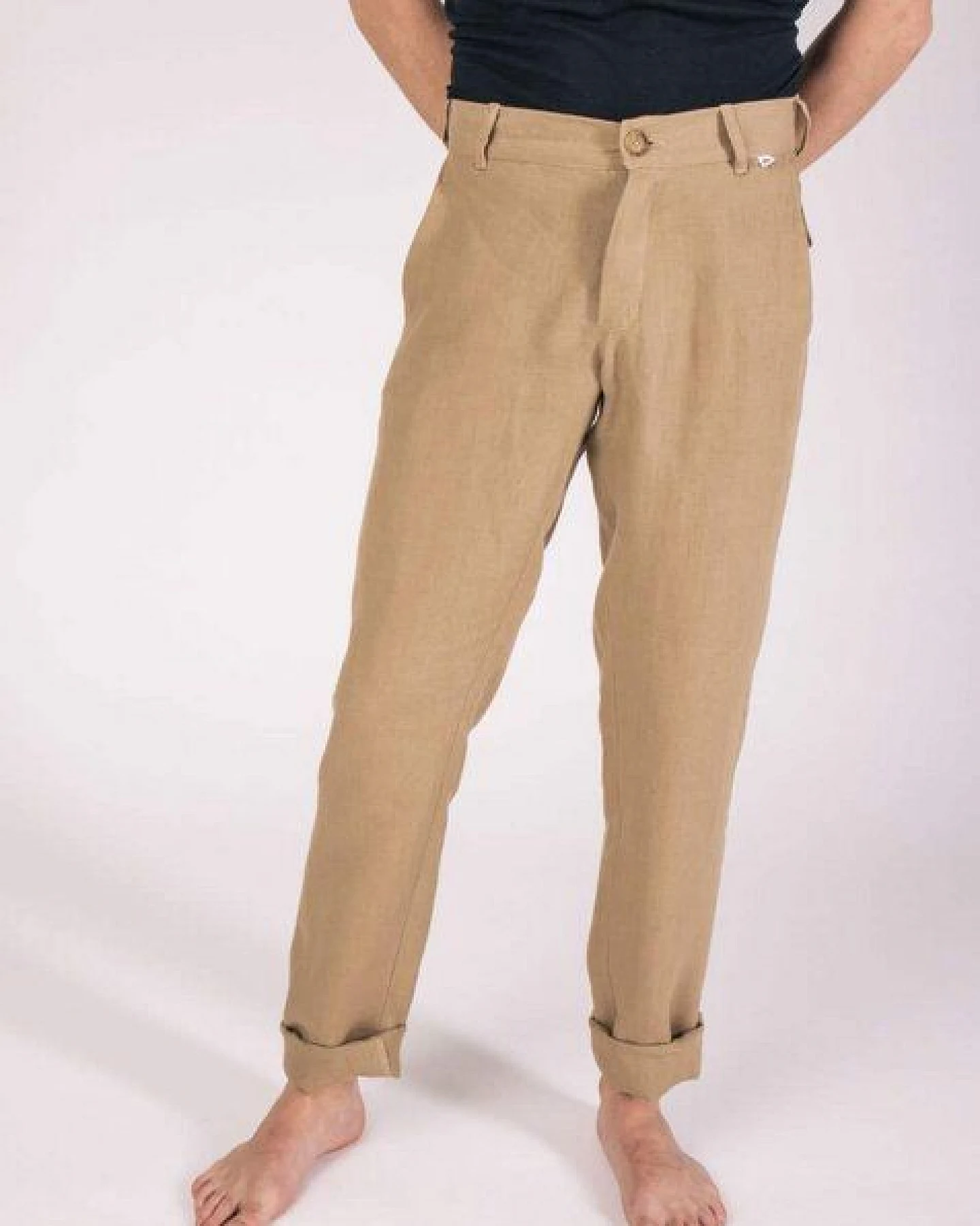 Aatise Herren Leinenhose im Chino-Stil aus 100% Leinen Zhineau – Ansicht 4