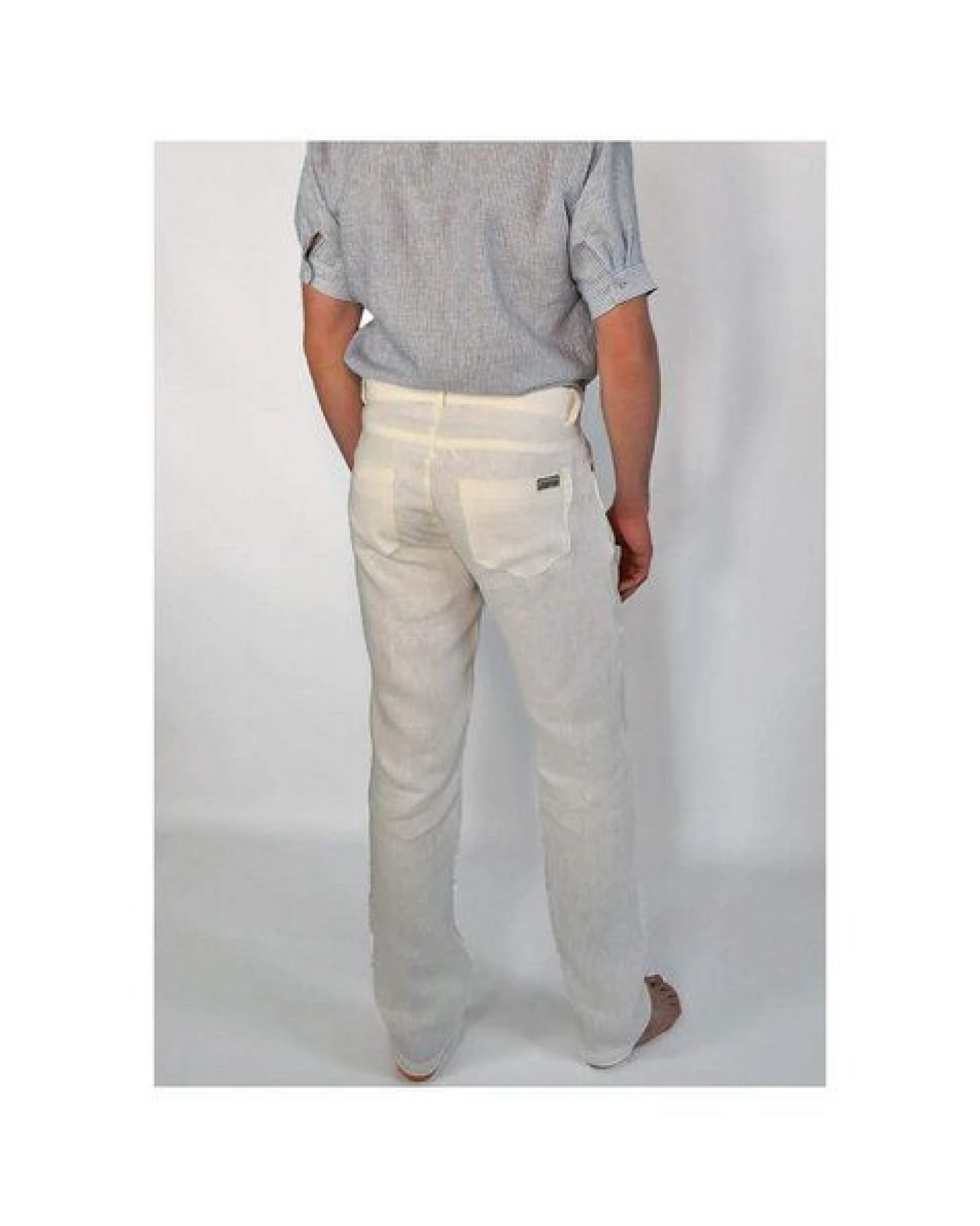 Aatise Herren Leinenhose aus 100% Leinen offwhite Zanzibar – Ansicht 2