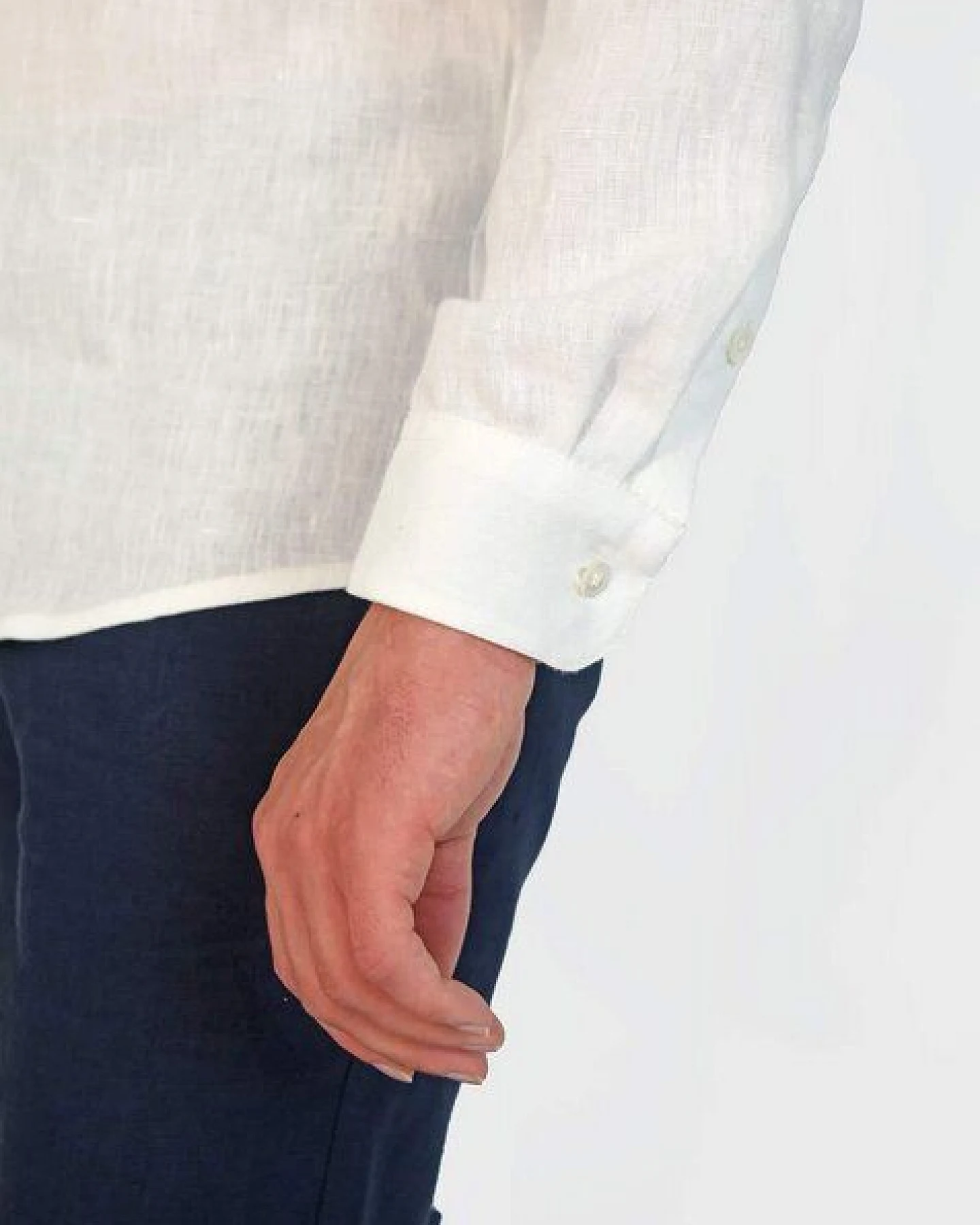 Aatise Zenith - Reines Leinenhemd Farbe Weiss slim fit - made in France – Ansicht 2