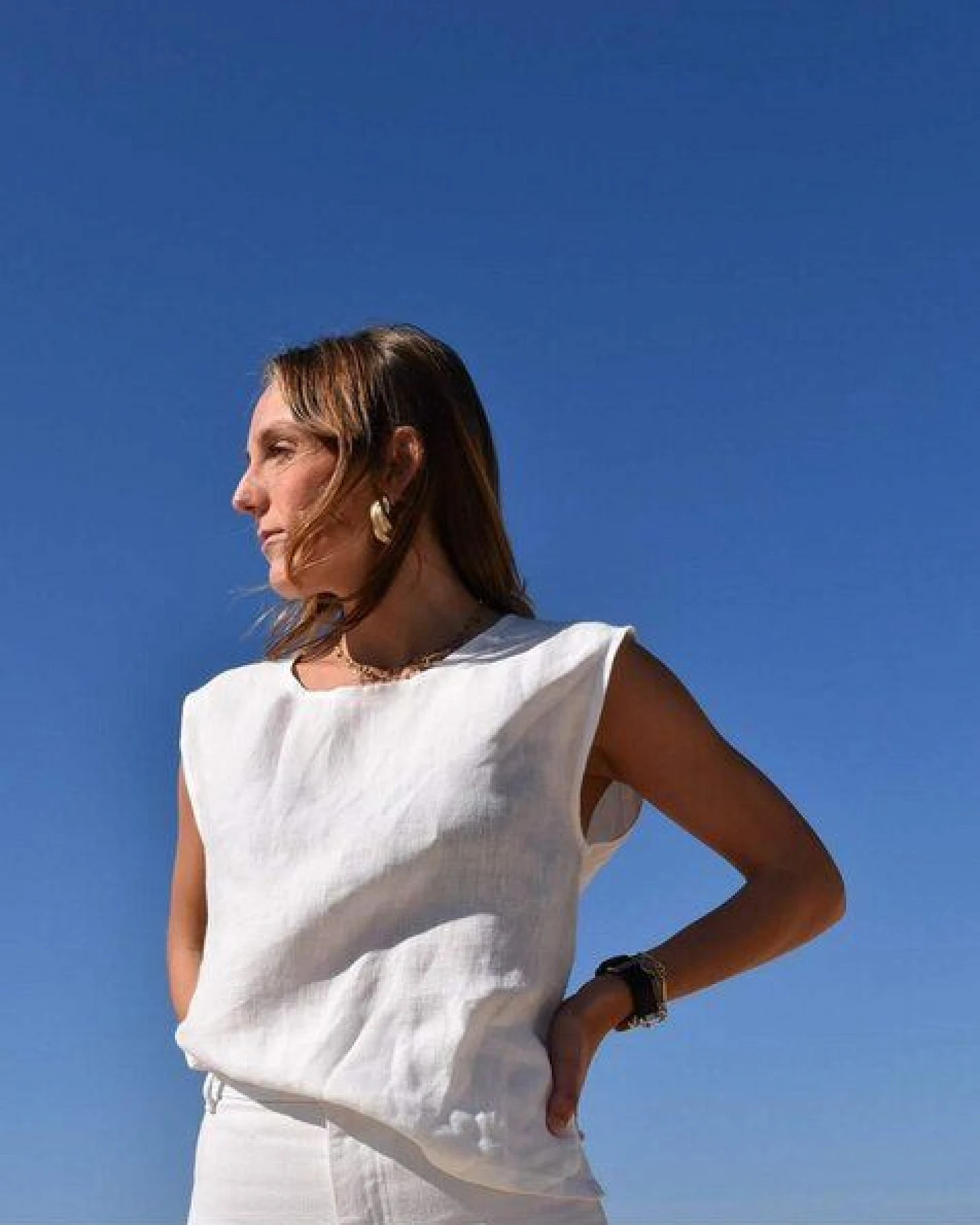 Das Top aus 100 % Leinen Zamélie Aatise – Ansicht 4