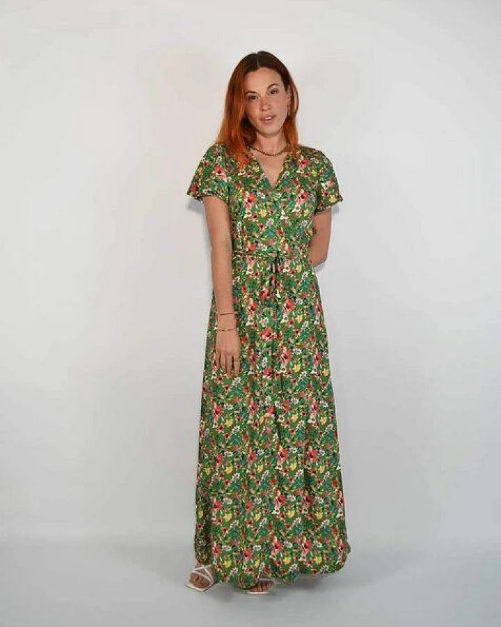 Aatise Langes Sommerkleid/Festkleid Zady mit Schmetterlingsärmel, 100% EcoVero