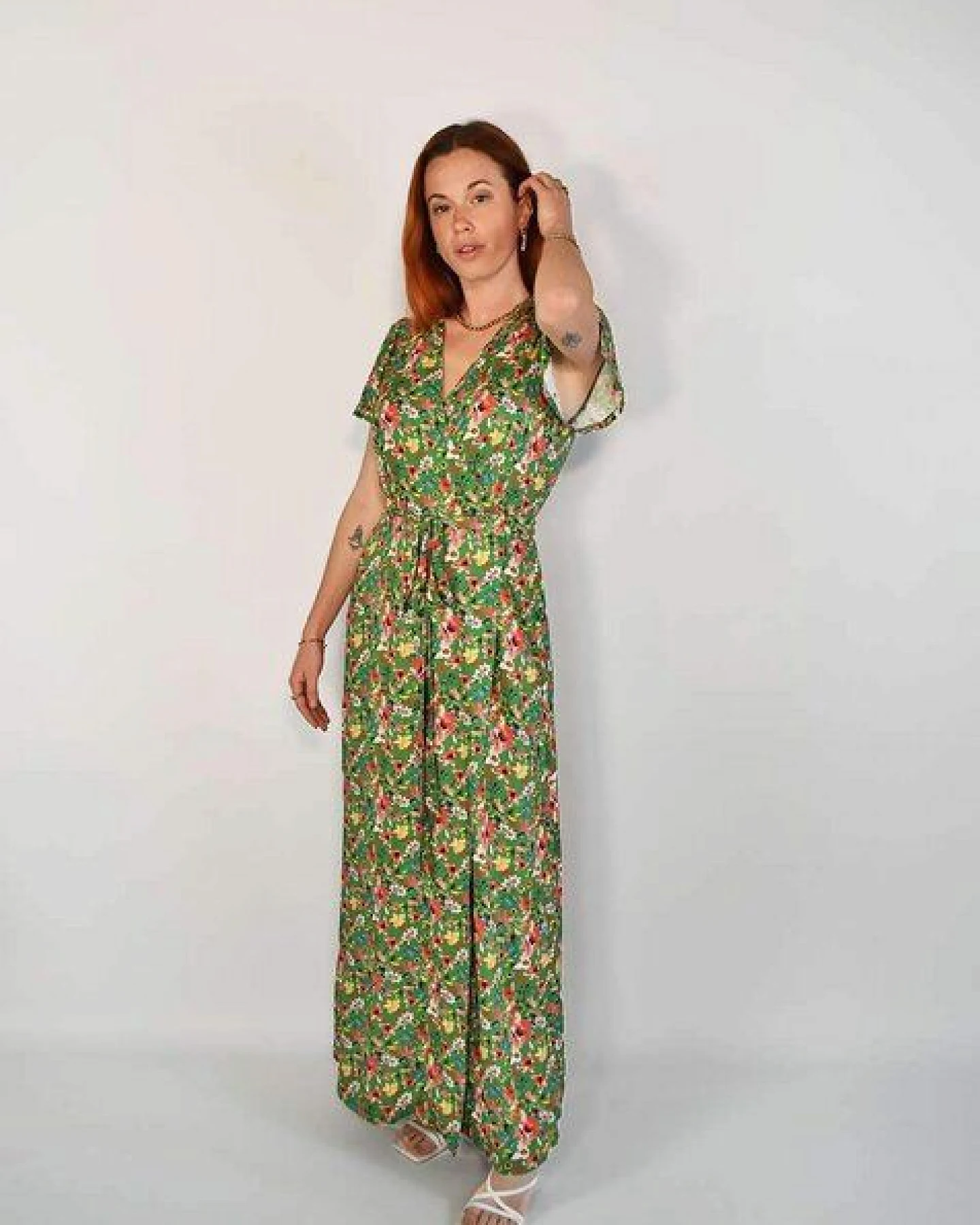 Aatise Langes Sommerkleid/Festkleid Zady mit Schmetterlingsärmel, 100% EcoVero – Ansicht 3