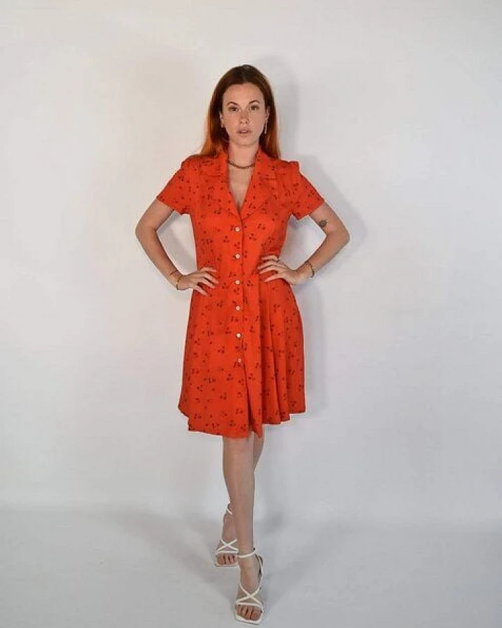 Aatise Hemdblusenkleid kurz, durchgeknöpft Zirno, 100% EcoVero , kurzarm