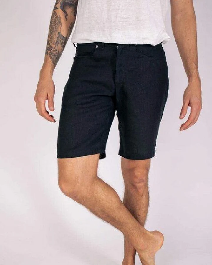 Aatise Männer Shorts 100% Leinen midi-Länge Ziggy