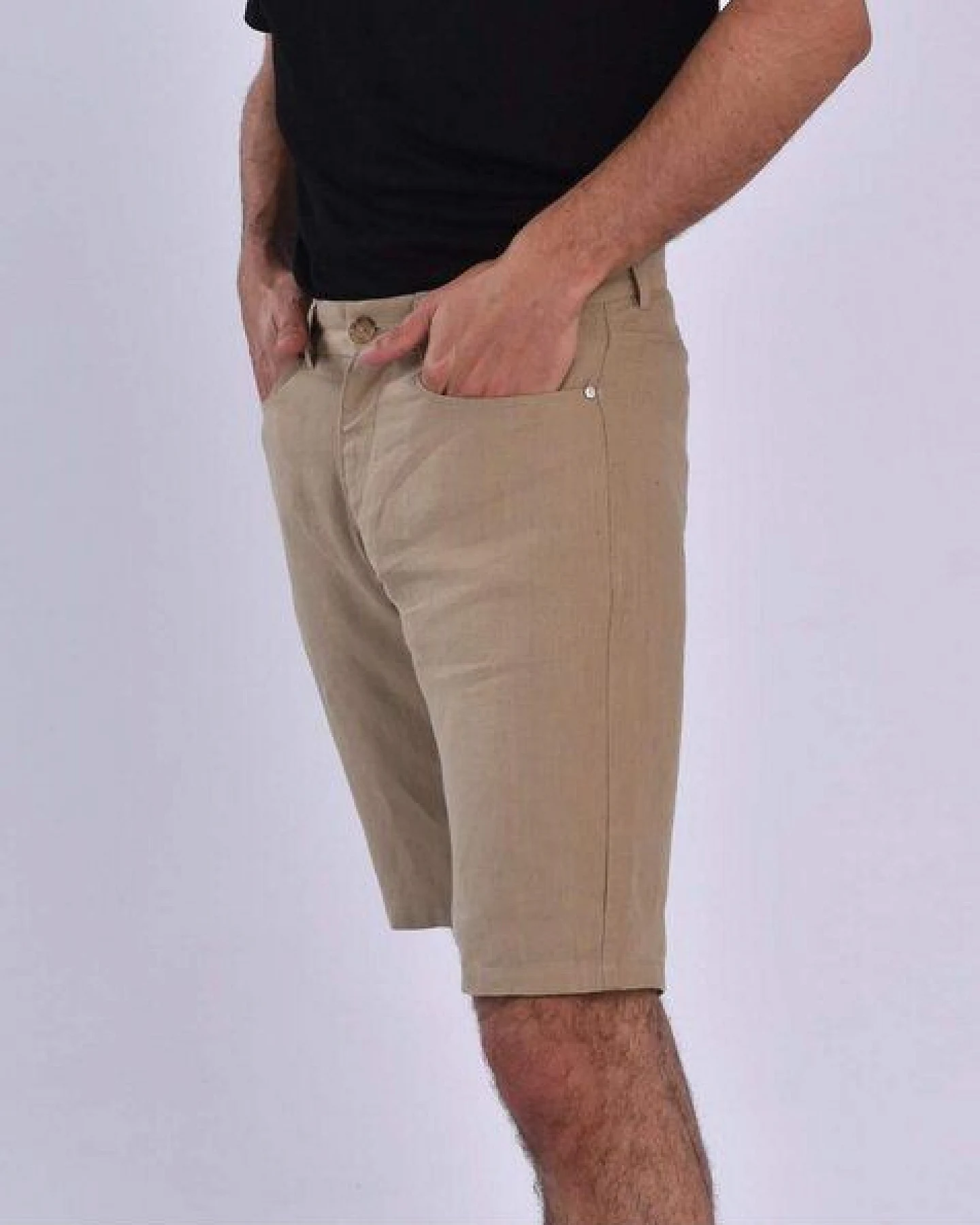 Aatise Männer Shorts 100% Leinen midi-Länge Ziggy – Ansicht 2