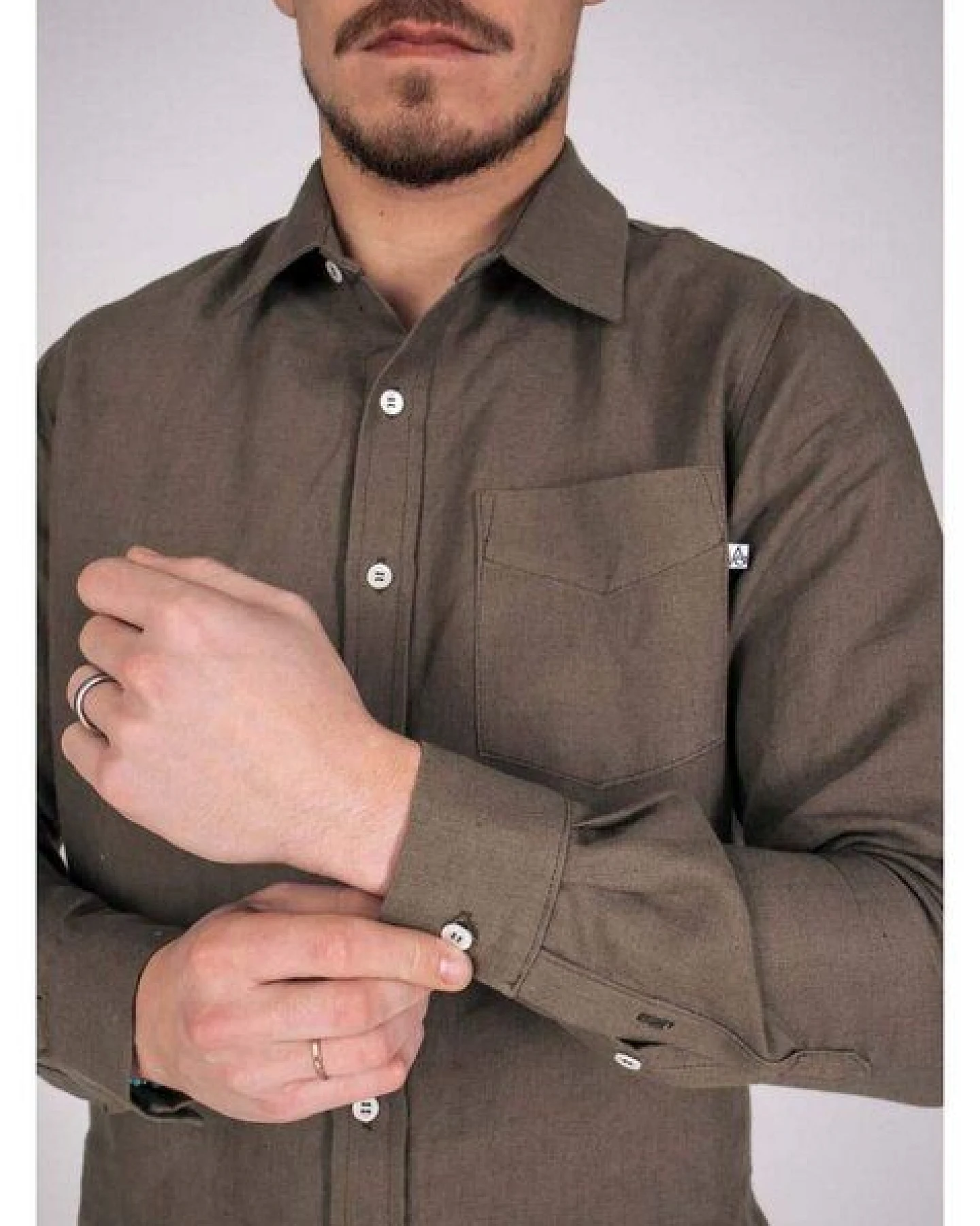 Aatise Leinenhemd Zeus 100% Leinen regular fit, französischer Kragen – Ansicht 2