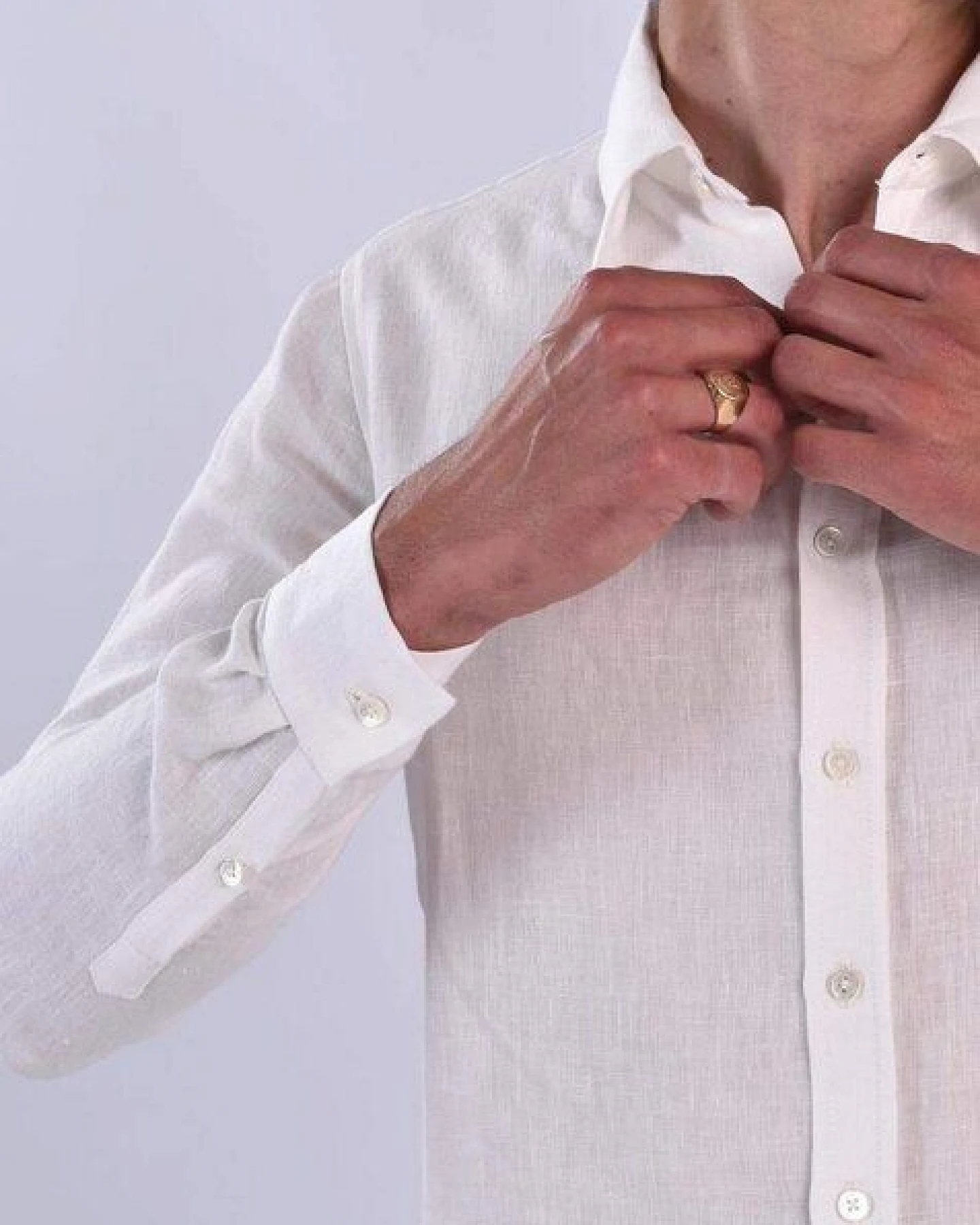 Aatise Leinenhemd Zeus 100% Leinen regular fit, französischer Kragen – Ansicht 3