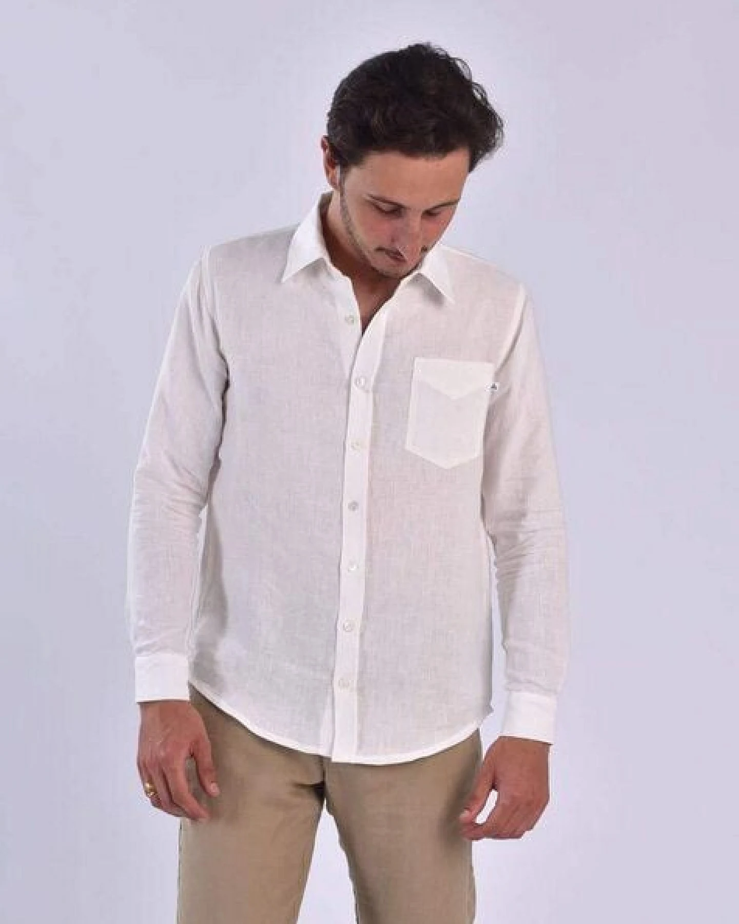 Aatise Leinenhemd Zeus 100% Leinen regular fit, französischer Kragen – Ansicht 4