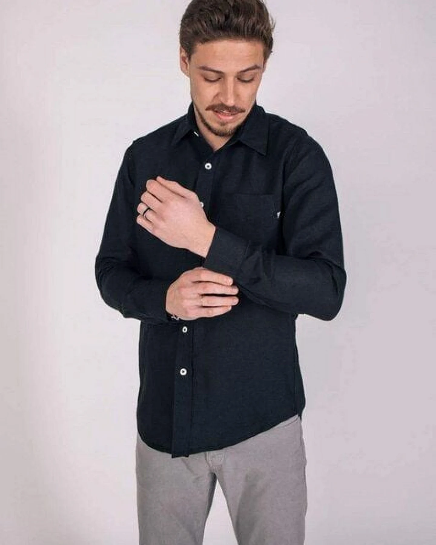 Aatise Leinenhemd Zeus 100% Leinen regular fit, französischer Kragen – Ansicht 3