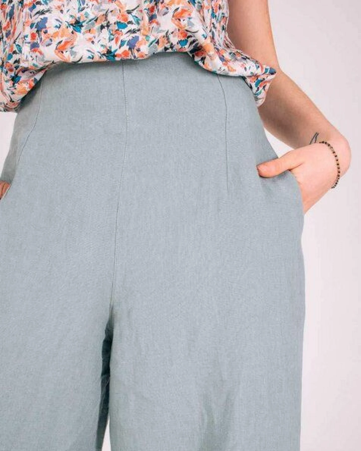 Aatise Leinenhose weit mit hohem Taillenbund Zove 100% Leinen – Ansicht 3