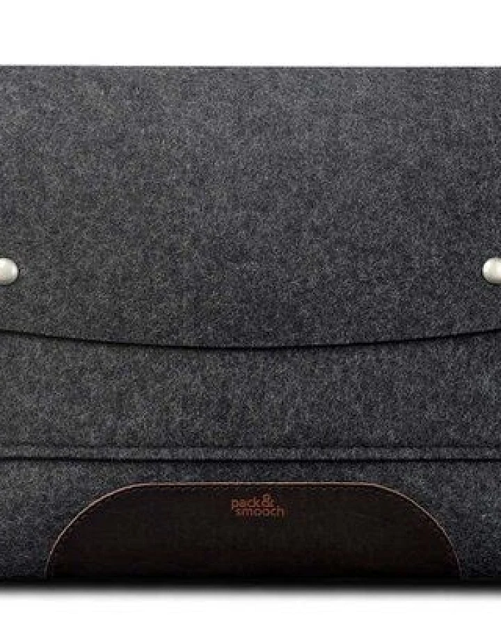 Pack & Smooch MacBook Air 15 Sleeve, MacBook Air 15 Hülle aus Wollfilz und pflanzlich gegerbtem Leder aus Italien