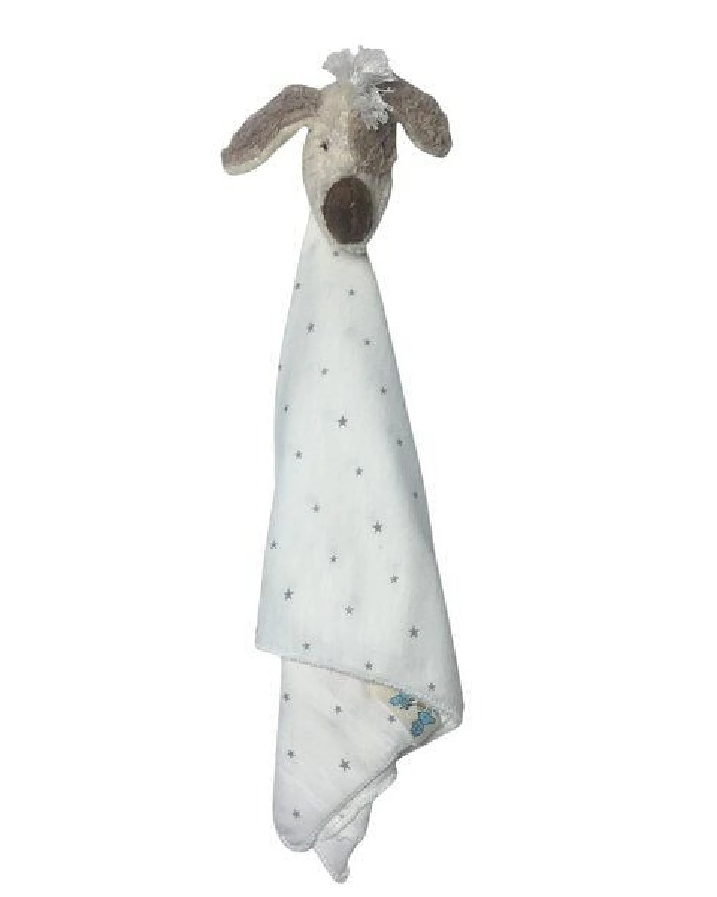 Pat und Patty Personalisertes Schmusetuch/ Schnuffeltuch, Greifling Hund "Neo" ,Farbe : beige , 100 % Baumwolle-kbA/GOTS – Ansicht 2