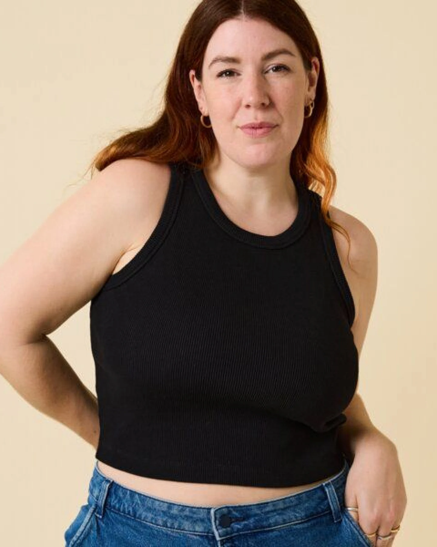 popeia Crop Top aus festem Bio-Baumwoll Stoff (gerippt) – Ansicht 2